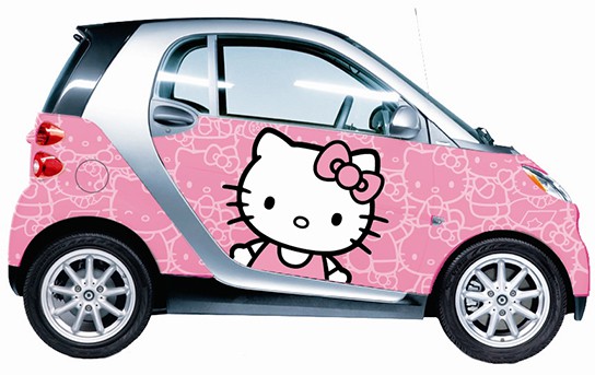 Sanrio Inc. Hello Kitty wraps on smart fortwo 544px