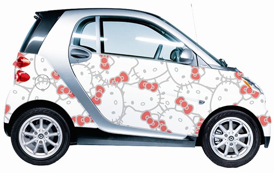 Sanrio Inc. Hello Kitty wraps on smart fortwo 544px