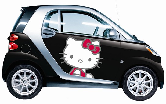 Sanrio Inc. Hello Kitty wraps on smart fortwo 544px