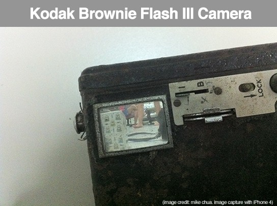 Kodak Brownie Flash III camera - view finder