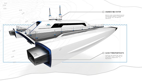 Alex Marzo Submerge concept catamaran Rear-angled view 544px