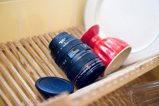 Photojojo The Camera Lens Mug on the dish drainer 544px