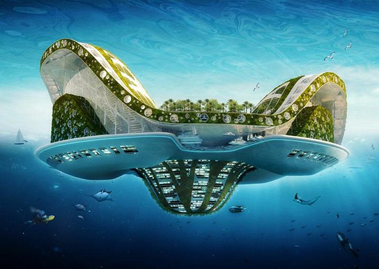 Vincent Callebaut Architectures' Lilypad Floating Ecopolis img1 544px