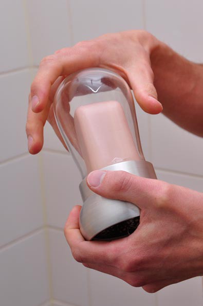 Soap Flakes - hand-held dispenser action shot 1