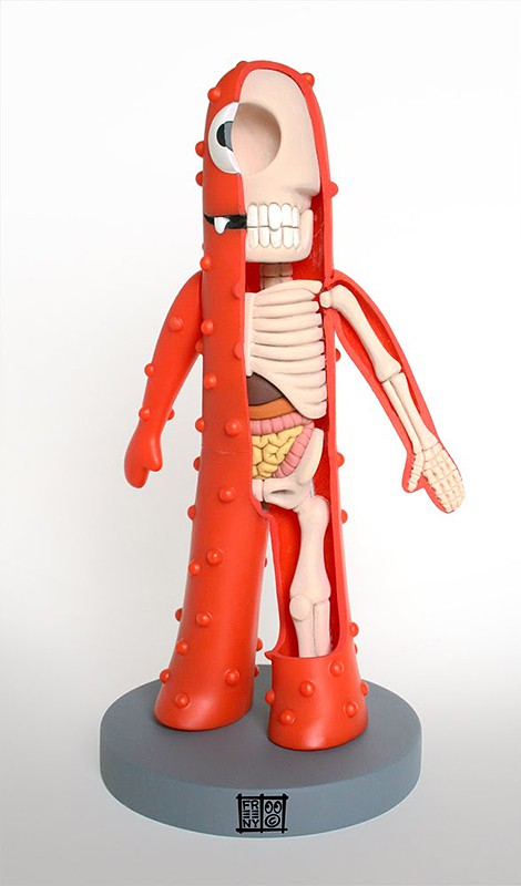 Jason Freeny Anatomical Yo Gabba Gabba "Muno" (9.5-inch modified vinyl toy) 470x800px
