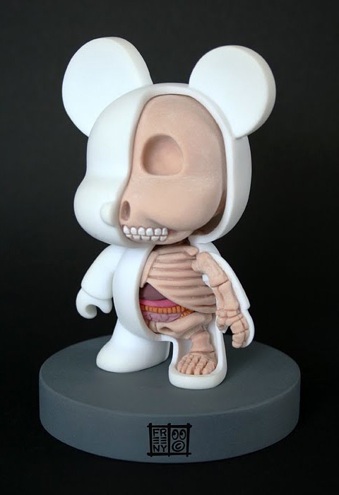 Jason Freeny Mini Qee Bear Anatomical Sculpt (5-inch modified vinyl toy) 480x700px
