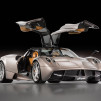 Pagani Huayra - doors opened front angled view 800x560px
