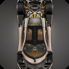 Pagani Huayra - top view - engine cover and hood off 490x720px