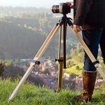 breakaway from the traditional metal tripods with this wood item