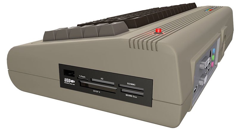 Commodore 64 - card reader on the right. red light is now the power button 800x450px