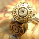 270 Premium Bullet Shell Cufflinks REM UMC 2-tone silver/gold