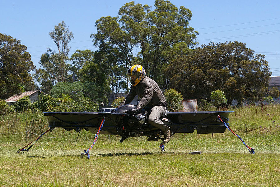 Hoverbike under testing, tethered for safety reason 900x600px