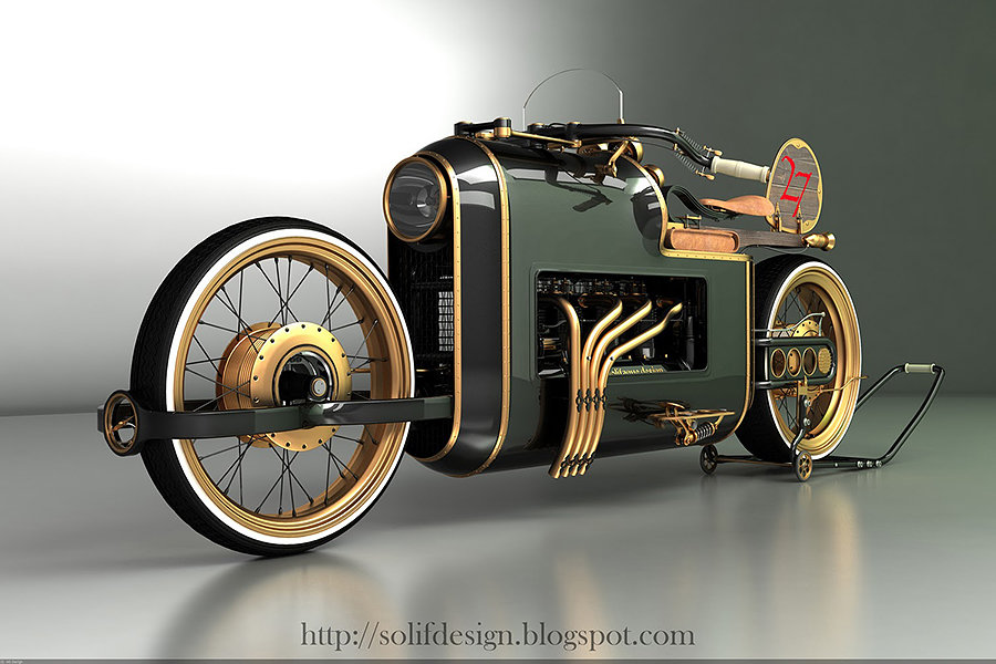 ARX-4 Steampunk concept motorcycle 900x600px