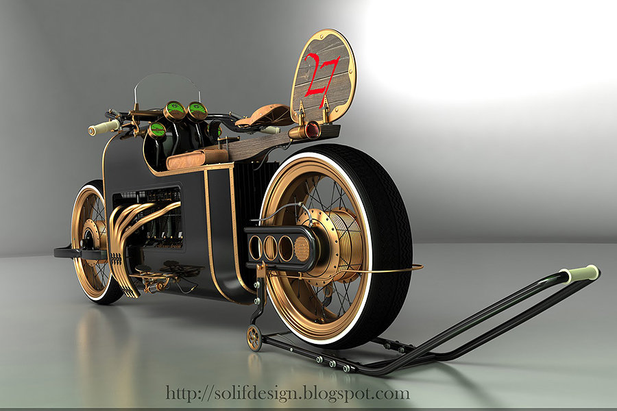 ARX-4 Steampunk concept motorcycle 900x600px