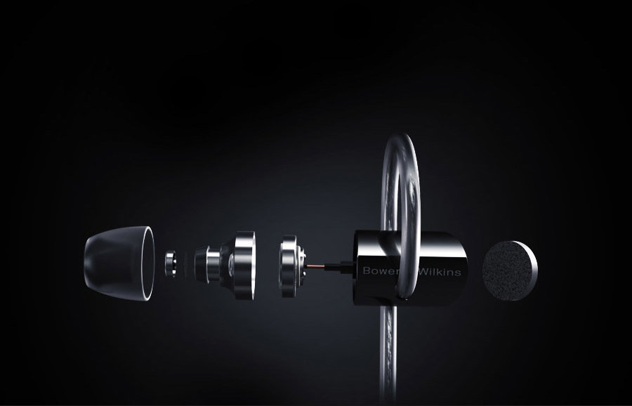 Bowers and Wilkins C5 in-ear Headphones - blow-up view 900x578px