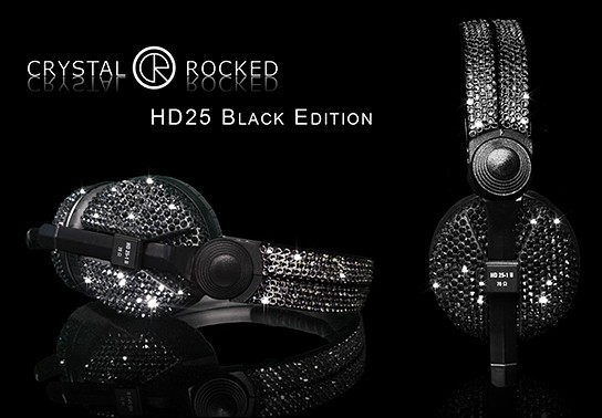 Crystal Rocked Sennheiser HD25-1 II Headphones Black Edition 544x378px