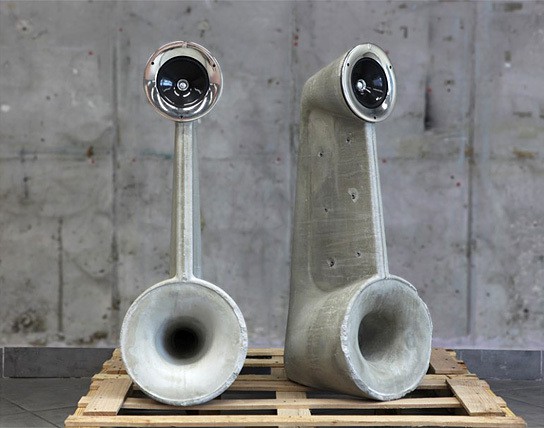 Exposed Concrete Speaker System 544x428px
