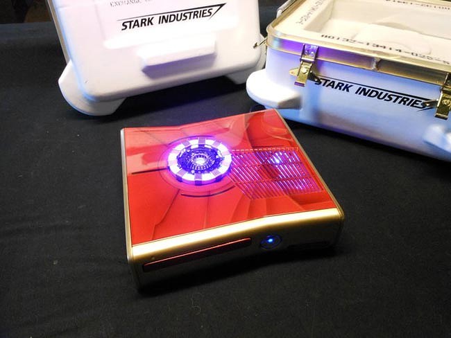 Mark Bongo S Iron Man Xbox 360 Slim Mod Has An Arc Reactor Shouts - iron man morph roblox rxgatecf pc