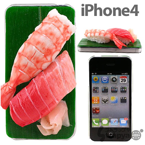 iMeshi Japanese Sushi iPhone 4 cover - Toro and Ebi 500x500px