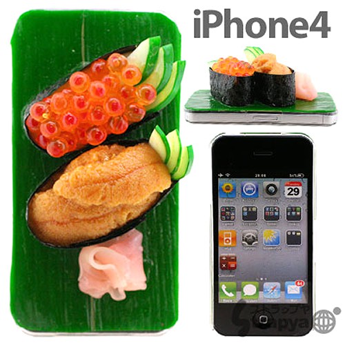 iMeshi Japanese Sushi iPhone 4 cover - Uni and Ikukra 500x500px