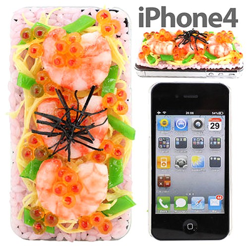 iMeshi Japanese Sushi iPhone 4 cover - Chirashi Sushi and Ebi Shrimp 500x500px