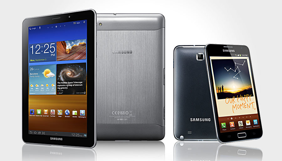 Samsung Galaxy Tab 7.7 and Galaxy Note Smartphone 900x515px
