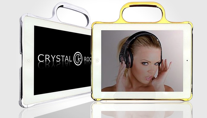 Crystal Rocked iPad 2 Bumper Gold and Chrome Plated 700x400px