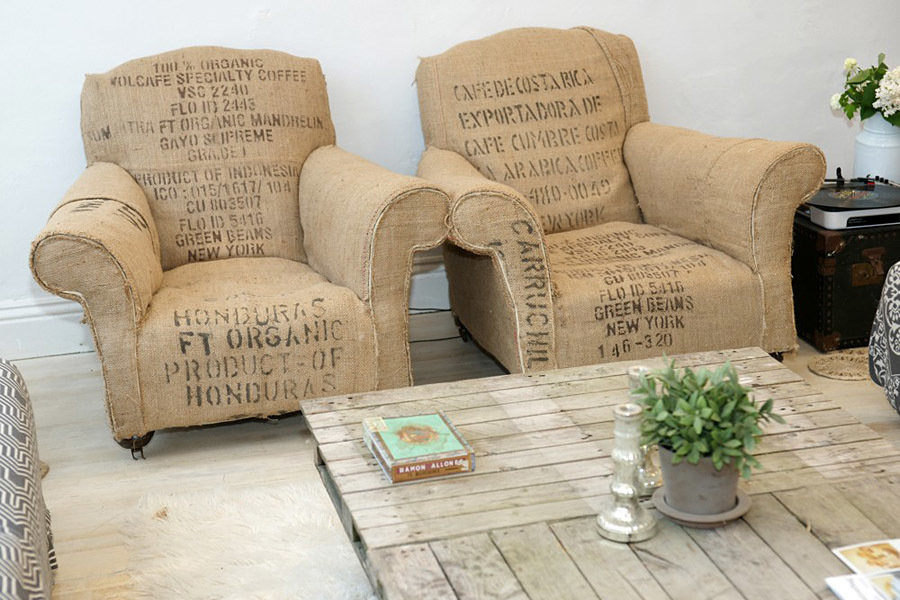 Vintage Coffee Bean Bag Chairs 900x600px