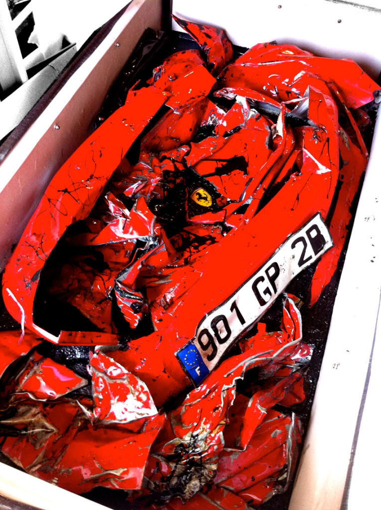 Charly Molinelli Crashed Ferrari Table 850x1139px