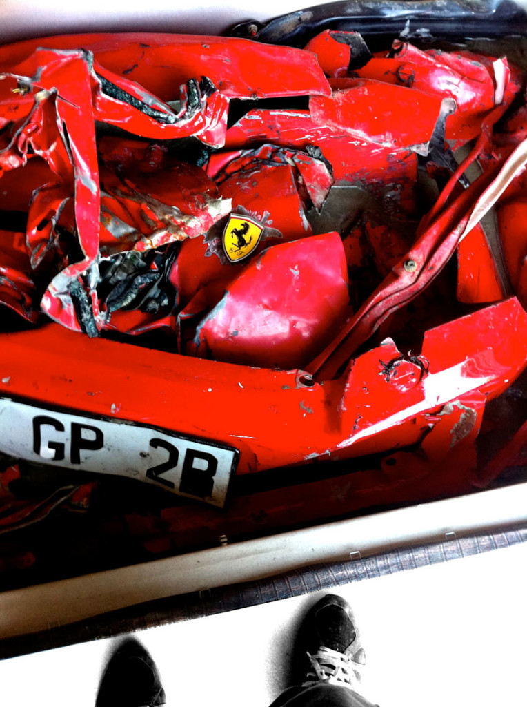 Charly Molinelli Crashed Ferrari Table 850x1139px