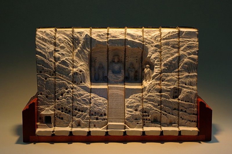 Guy Laramée Book Carving - Project 'The Great Wall'