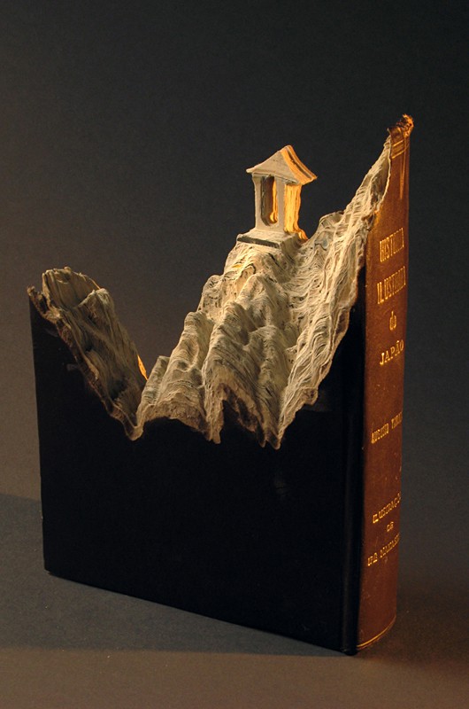 Guy Laramée Book Carving - Project 'The Great Wall'