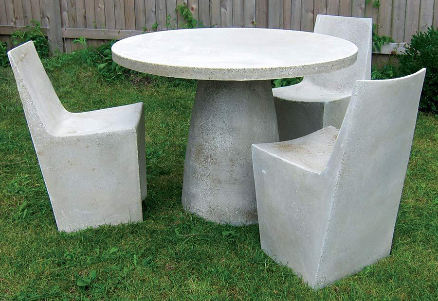 Zachary A. Design Stone Furniture - Hive Table with Stone Chairs