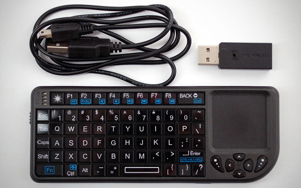 Miniature Wireless Keyboard with Touchpad