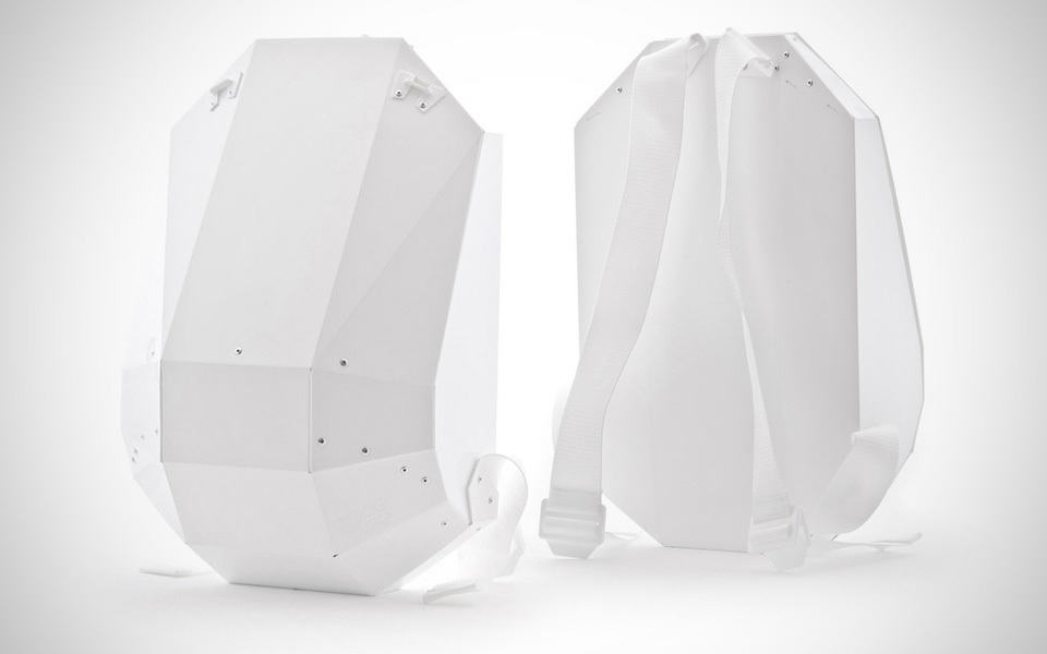 Solid Gray Backpack : white-white