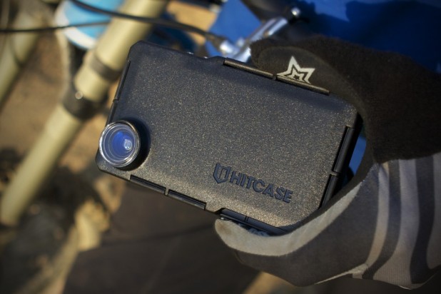 Hitcase Pro on bike handlebars