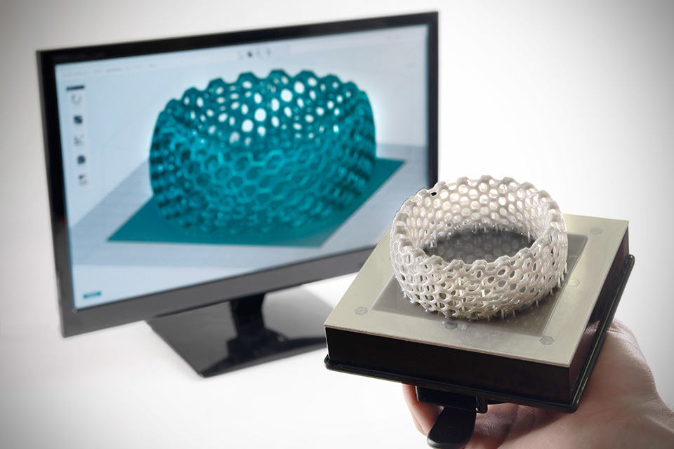The Form 1 High-Res 3D Printer - software and printed product