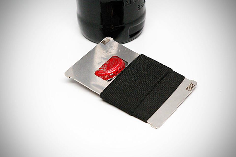 CINCH Minimalist Wallet - Stainless Steel with Bottle Opener