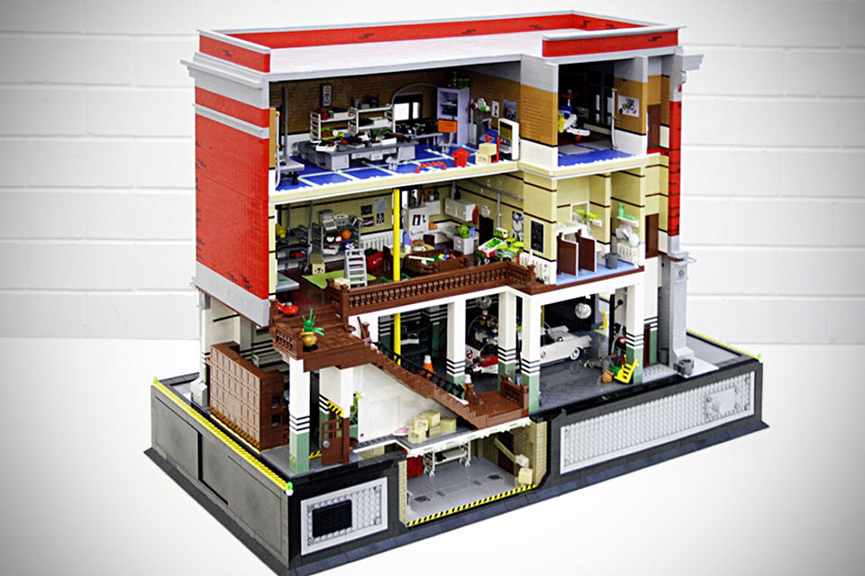 LEGO Ghostbusters Headquarters by Orion Pax - back angle cutaway