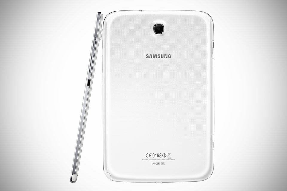 Samsung GALAXY Note 8.0 Tablet - White Back and Right Profile