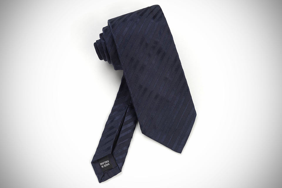 Dunhill Provenance Seven Fold Neckties - Navy Self Stripe