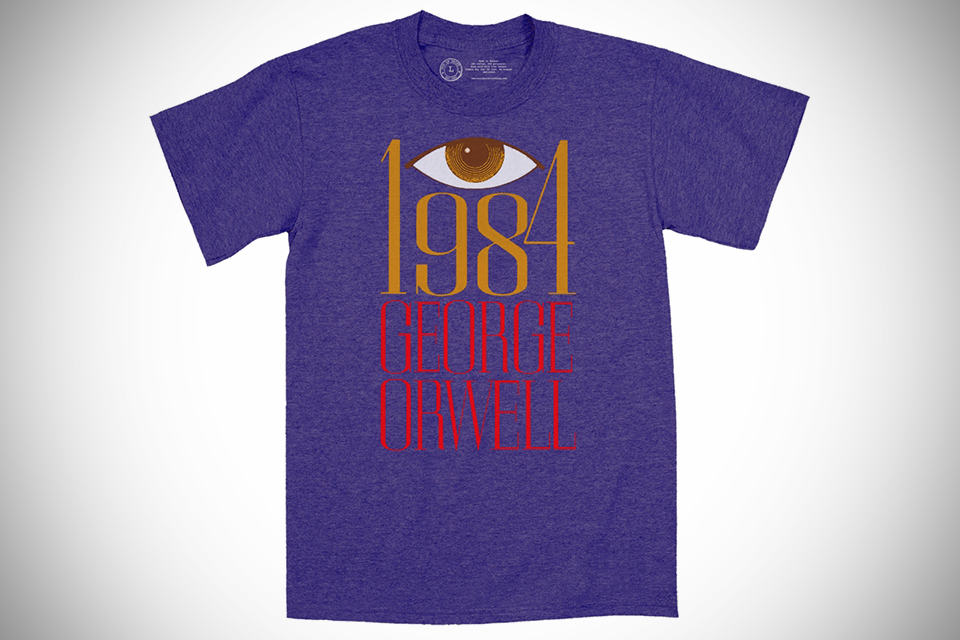 George Orwell 1984 T-Shirts by Out of Print - Purple