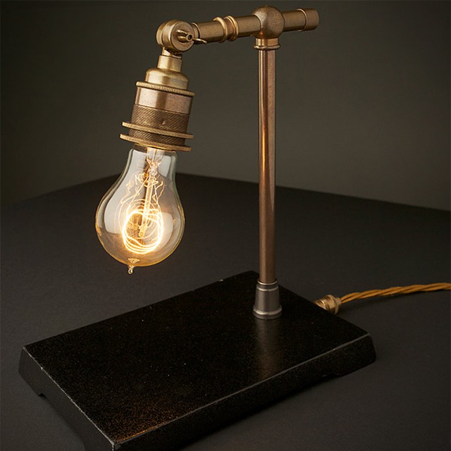 Vintage Industrial Brass Table Lamps - Standard Bulb