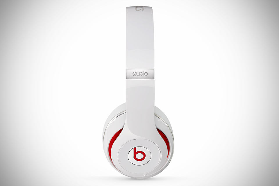 Beats by Dre Studio Headphones - White Side Profile