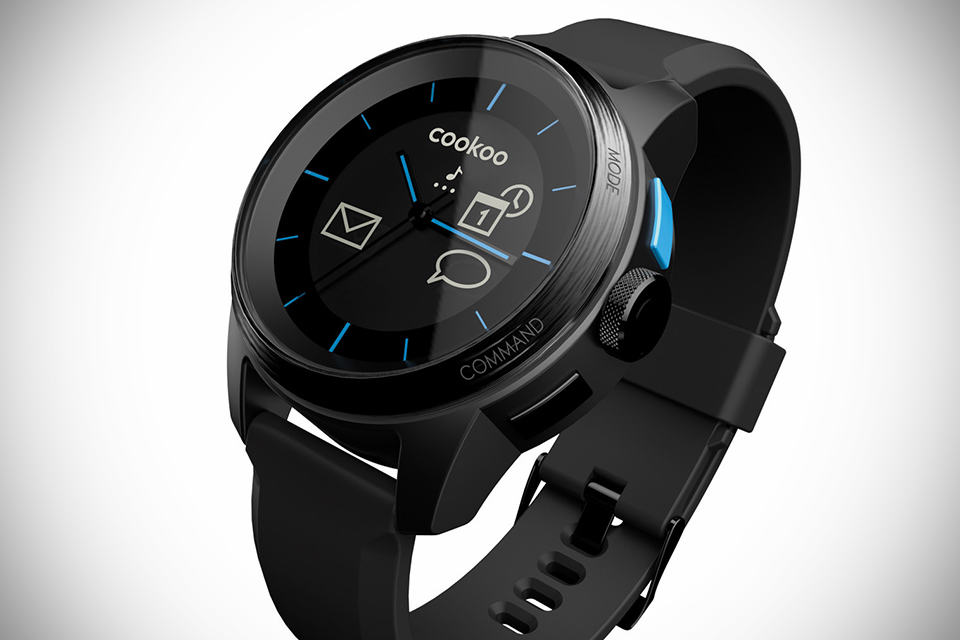 COOKOO Analog Smartwatch - Black on Black