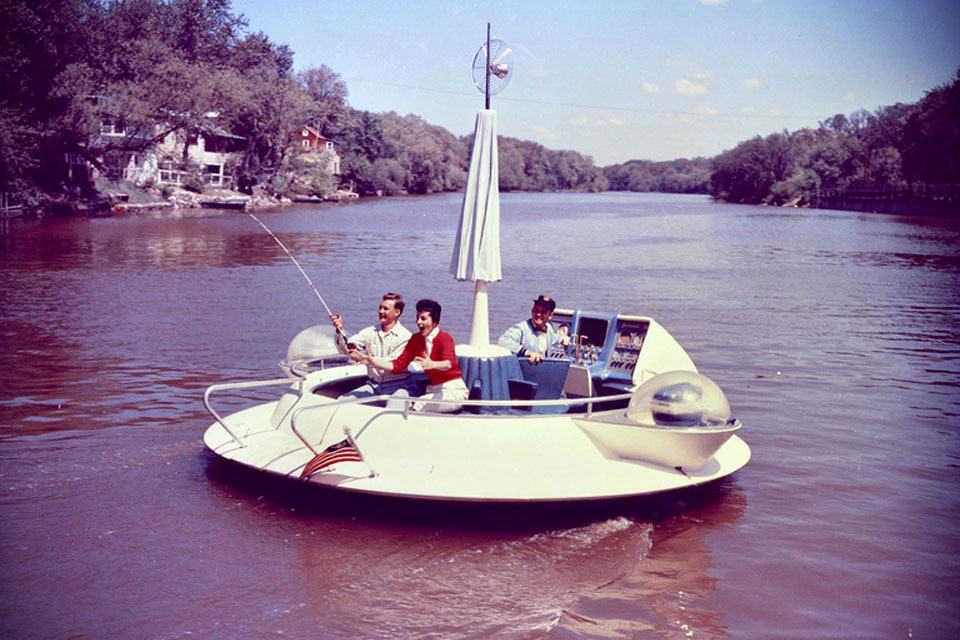 1957 Evinrude Flying Saucer Fishing Boat