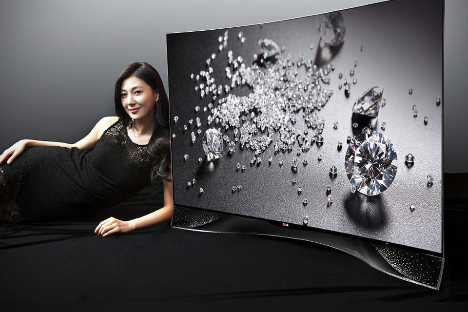 LG Curved OLED TV With Crystal Stand