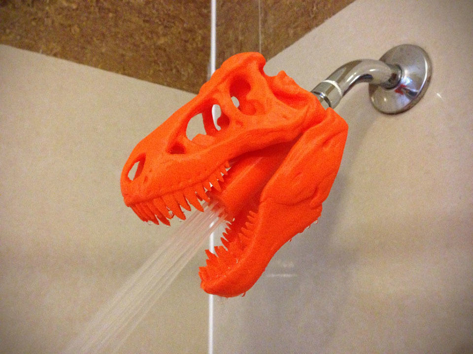 3D Printed T Rex Showerhead Is Why We All Need 3D Printers