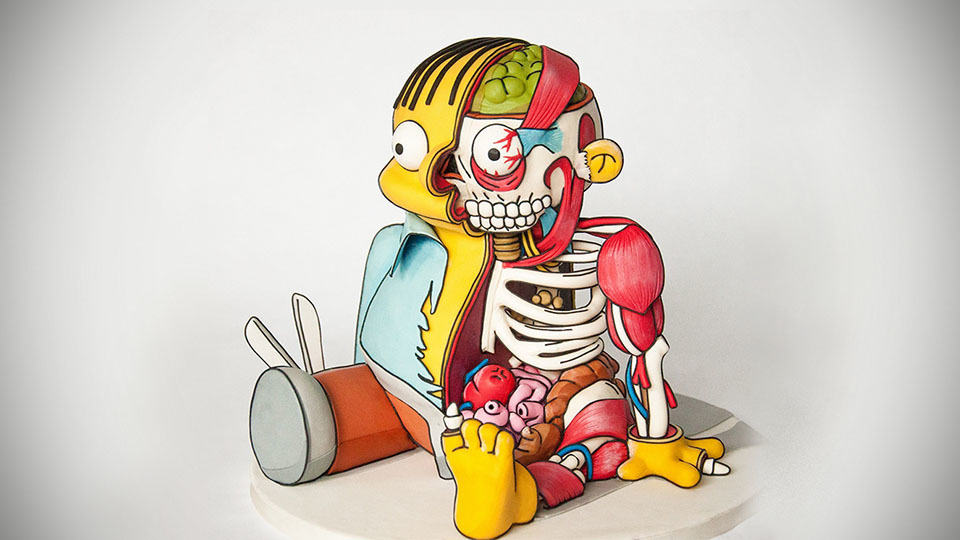 Dissected Ralph Wiggum Cake by Freshly Squeez'd