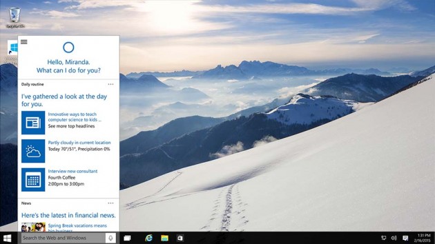 Microsoft Windows 10 Operating System - Cortana